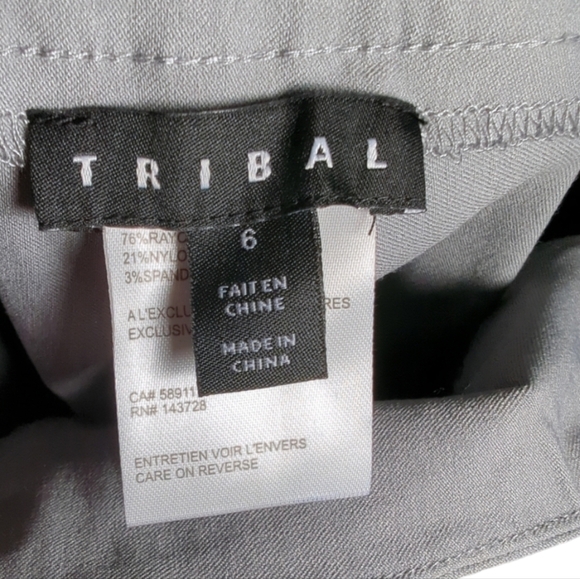 NWT Tribal Cropped Pull On Pants With Lace Up Detail Size 6 - Picture 2 of 6